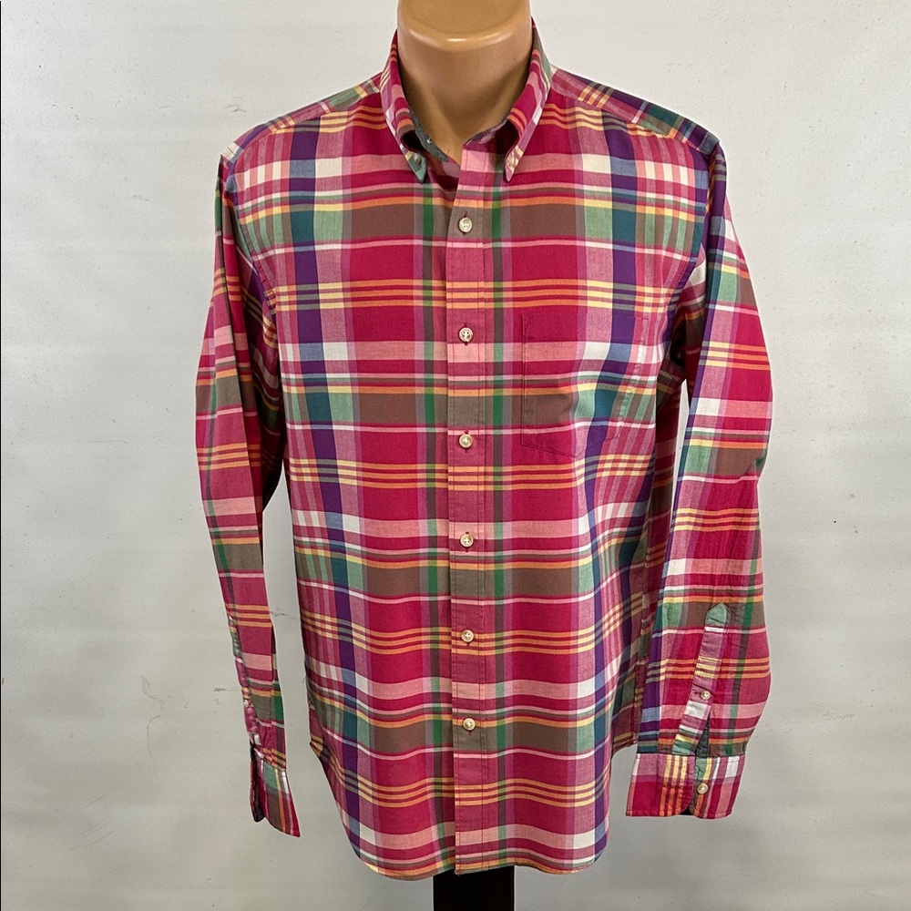 J. Crew long sleeve button down collar shirt.  M
